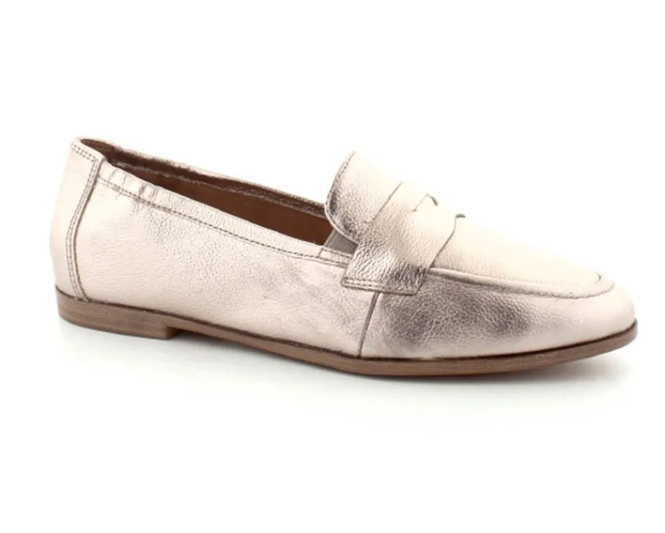 Elina Guld Skind loafer