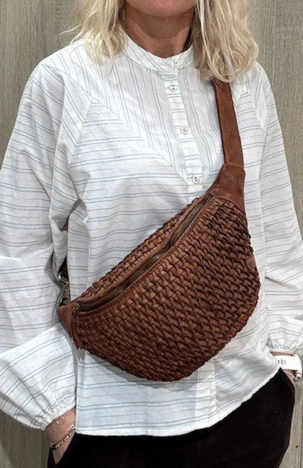 Flettet Skind Bumbag