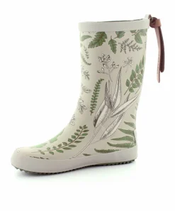 Green Flowers Gummistøvle