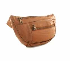 Stor Skind Bumbag Cognac