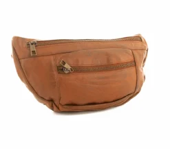 Stor Skind Bumbag Cognac
